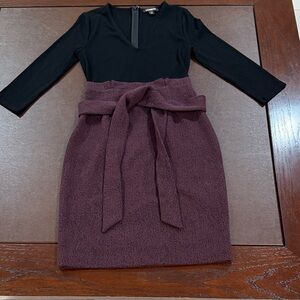 Black and burgundy express long sleeve dress XS